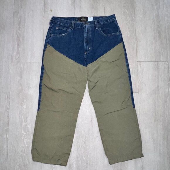 Redhead 3049 Field Pant Indigo Denim Dark Wash / Beige Canvas Men's 34x30 - Picture 1 of 6